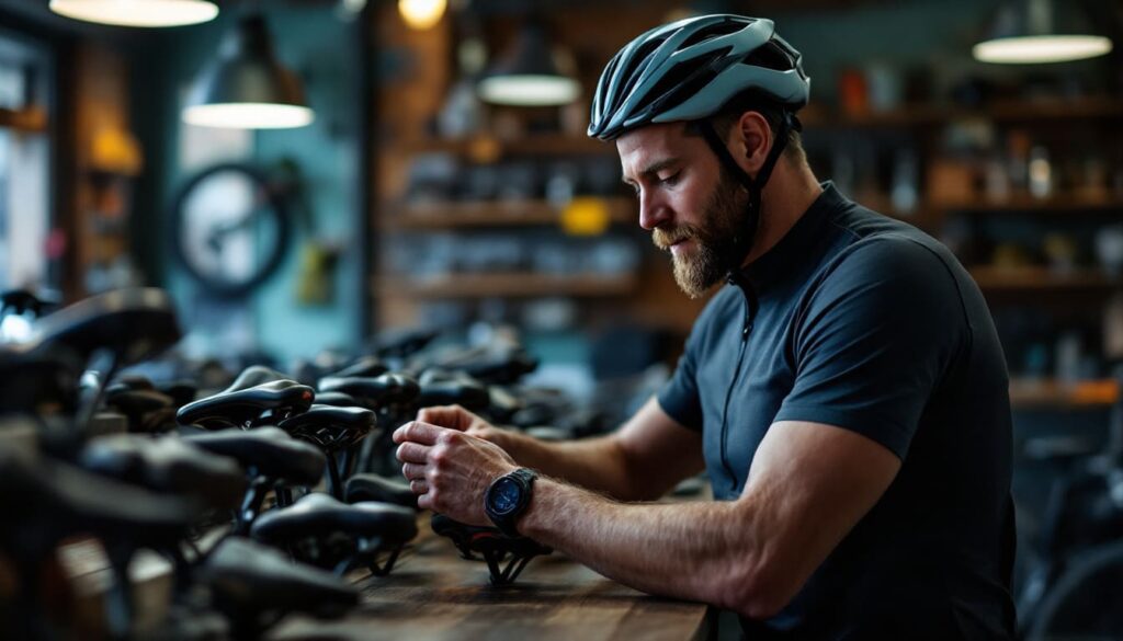 reparacion profesional bicicleta taller hombre casco